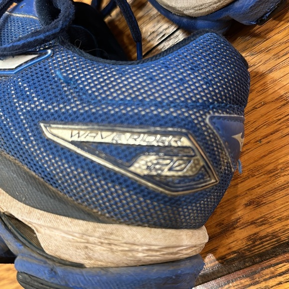 MIZUNO MENS WAVE RIDER 20 BLUE AND WHITE RUNNING SHOES SIZE 13 - Picture 4 of 8